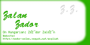 zalan zador business card